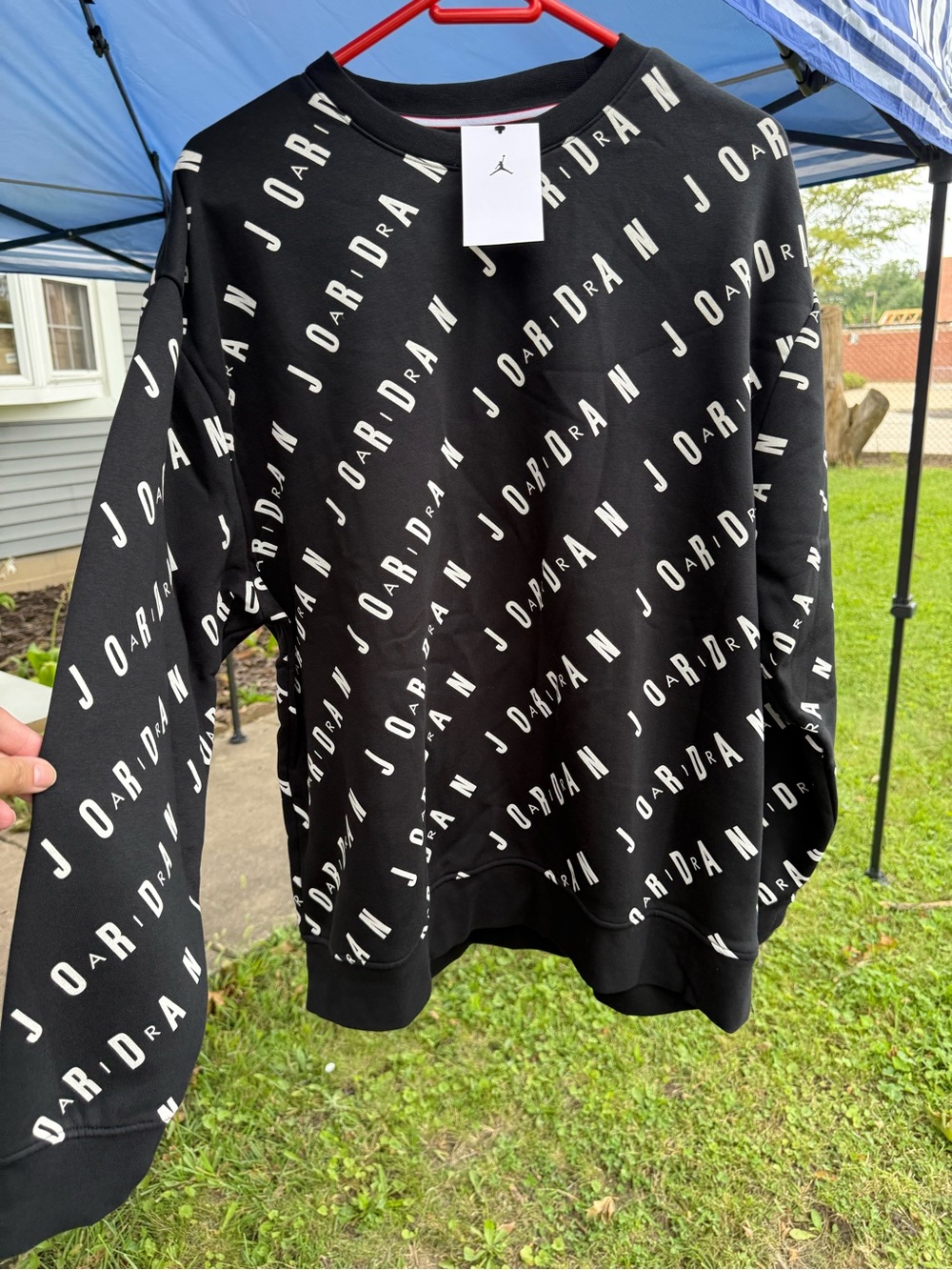Jordan Air Black Crewneck logo Sweatshirt, XL